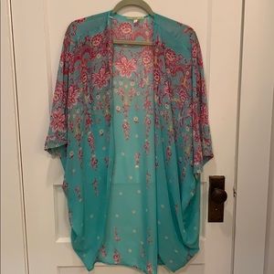 Gianna bini blue floral kimono